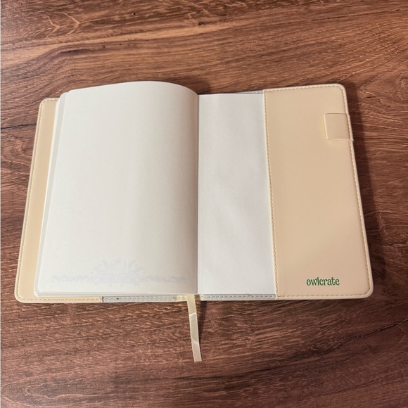 OwlCrate Grimm’s Fairy Tales Journal Cream Faux Leather, Green Foil, Refillable - Picture 6 of 6